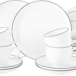 Seltmann Weiden Lido Black Line Kaffeeservice 18-teilig Rund