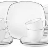 Seltmann Weiden Lido Black Line Kaffeeservice 18-teilig Eckig