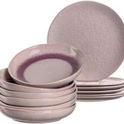 Leonardo Tellerset MATERA 12-teilig Rosé Keramik