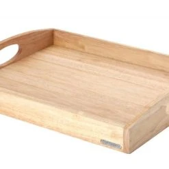 Continenta Tablett Rechteckig Mit Griffen Aus Gummibaumholz