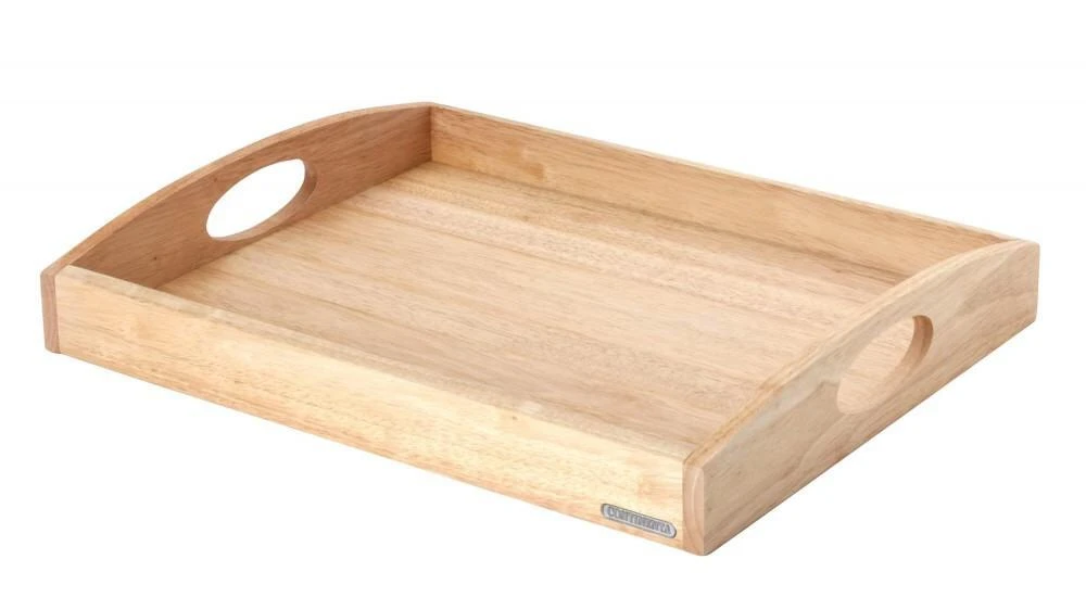 Continenta Tablett Rechteckig Mit Griffen Aus Gummibaumholz 1 Continenta Tablett Rechteckig Mit Griffen Aus Gummibaumholz