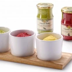 Continenta Tablett Aus Gummibaumholz Mit 3 Dipschalen -Le Creuset shop 3946 Ambiente l